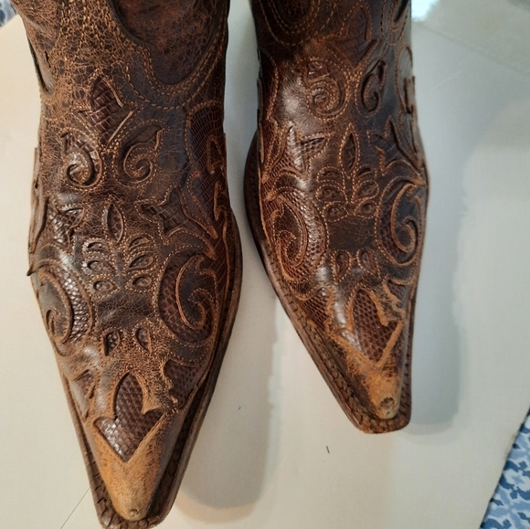 Vintage Corral Womens Lizard Leather Boots 9.5 Cowgirl - Picture 16 of 16